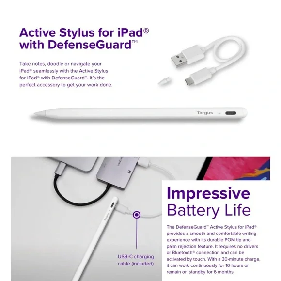 Targus iPad Stylus Pen - White - Picture 3 of 9